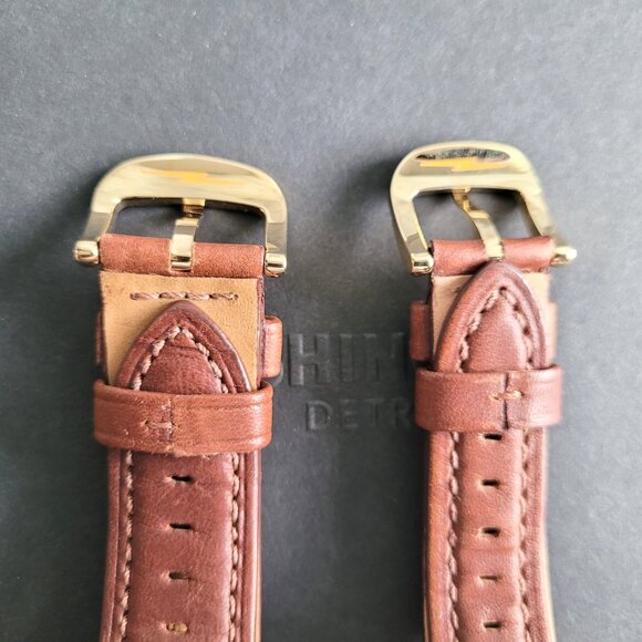 His Hers Watches 2 Runwell Gold 47mm 41mm Argonite 1069 Brown Leather Set New - Picture 9 of 16